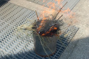 燃えて舞いあがっています。