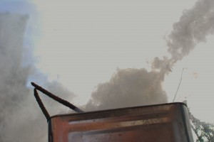 モクモクと煙が上へ!